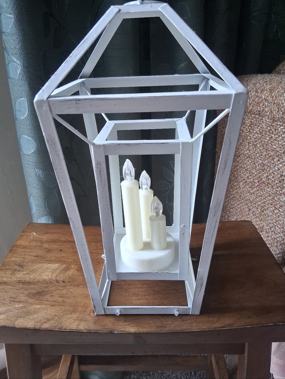 White Lantern Candle Holder